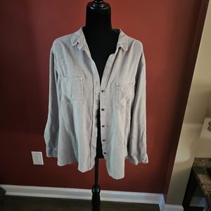 Sz XXL Rock & Republic gray mineral washed button up top